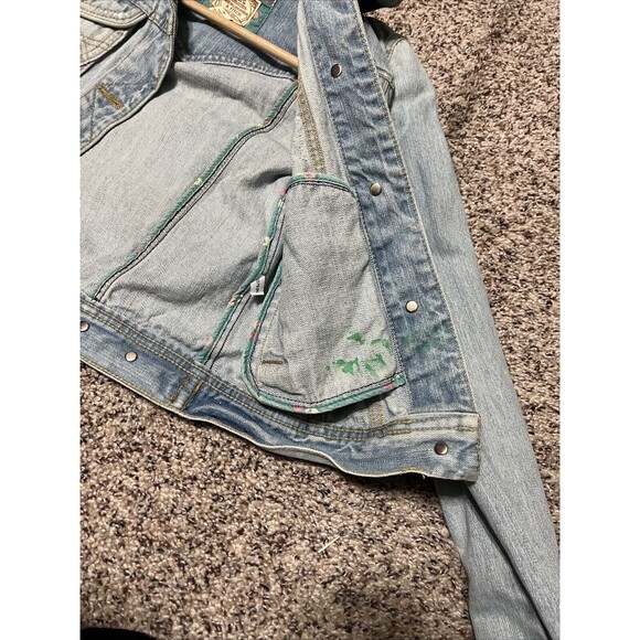 Abercrombie & Fitch Distressed Jean Jacket Size Small Womens Long Sleeve - Picture 7 of 8